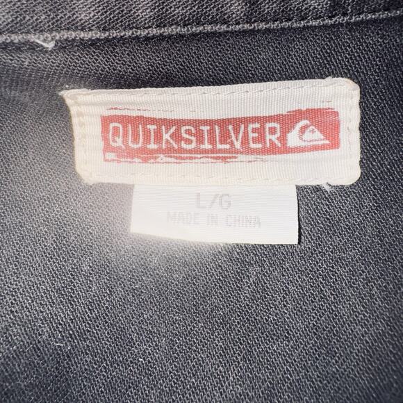 Rare VTG Quicksilver Mens LG Army Gray Military Button Shirt Jacket QSUA-0703 - Picture 10 of 14